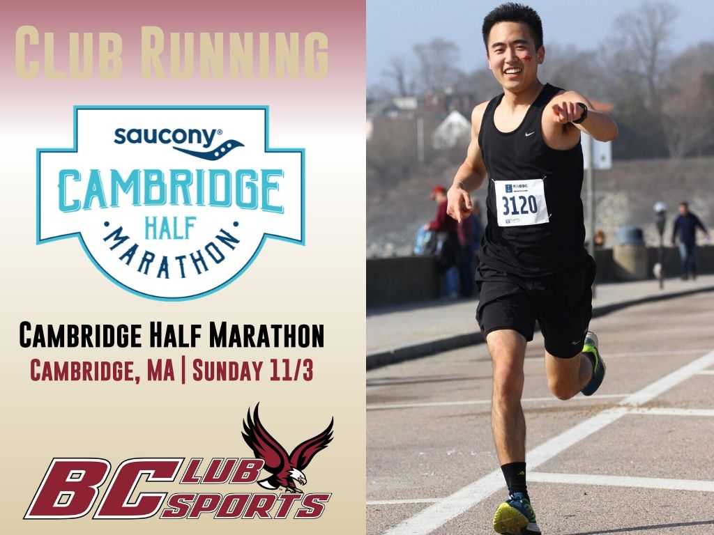 Some of our very own BC Club Running athletes will be heading to Cambridge this Sunday morning to run 13.1 miles in the Cambridge Half Marathon! Good luck, runners! #WeAreBC #GoEagles <a href="/BcRunning/">BC Club Running</a>