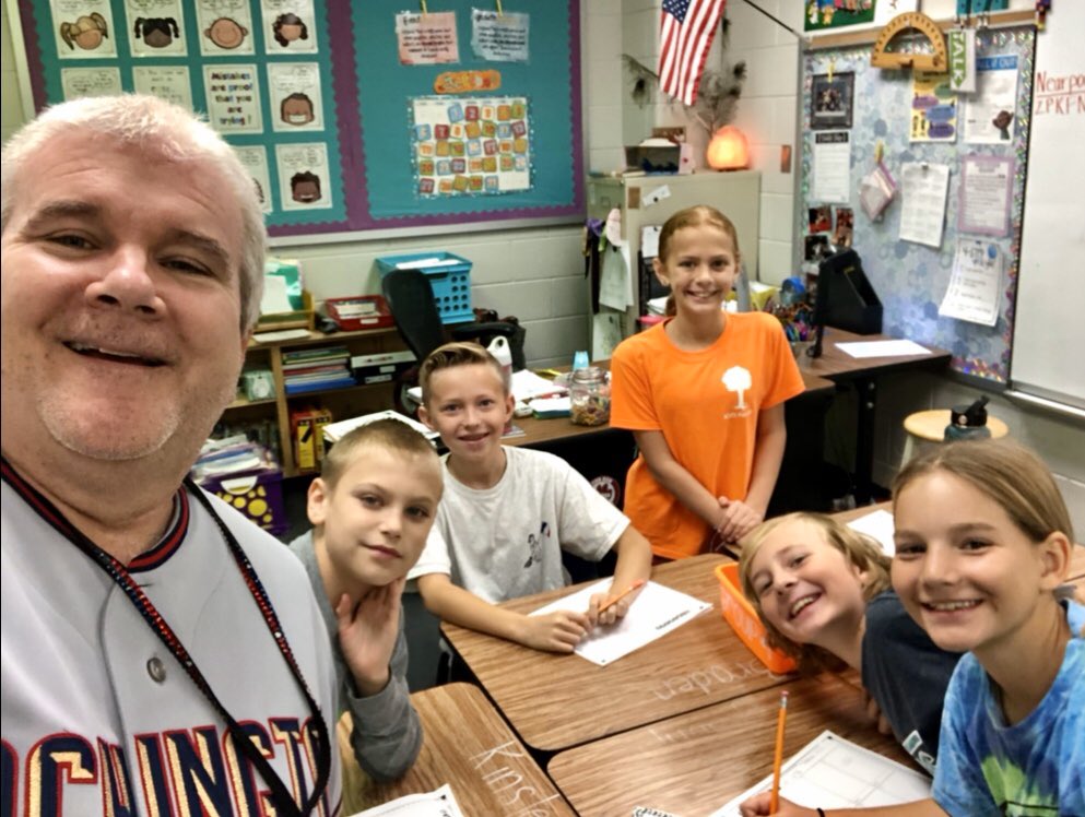 SnazzyTieGuy's tweet photo. The things we do for math!! Stopping by @meg_morris1 5th Grade class on Halloween, I accepted her challenge to dig out my destiny coin from a box of Maggots — which sent me on to solve a complex math problem with these cool @CRESCubs students! 🎃 https://t.co/Gq83YADmg4