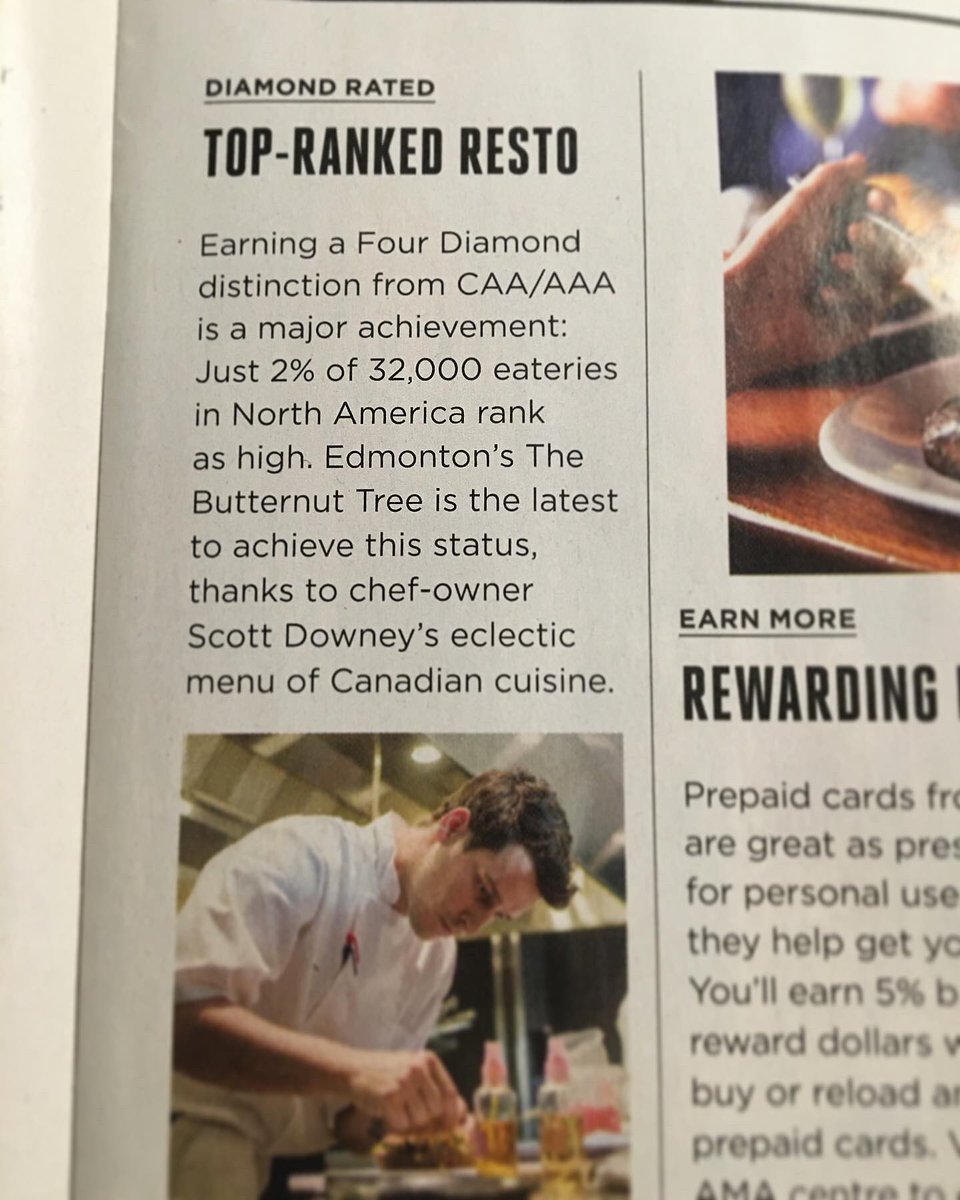 butternut_tree's tweet photo. We are honoured to earn a four-diamond distinction from AAA/CAA.
Making us one of 6 restaurants in Alberta & the only restaurant in Edmonton above 3 stars!
@CAA @AAA_Travel @AAAnews
#exploreEdmonton #canadiancuisine #travelalberta #ExploreCanada https://t.co/t2avgRoQL1