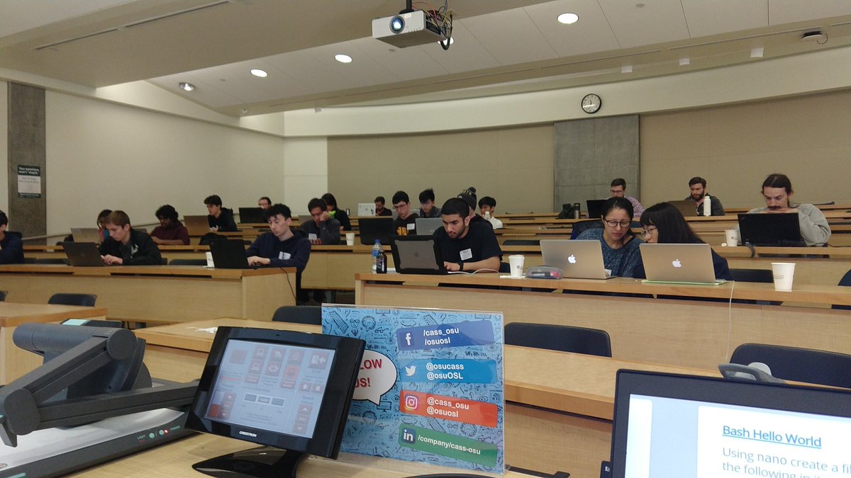 ramereth's tweet image. Excellent turnout for @devops_bootcamp today! Teaching students the basics of Linux