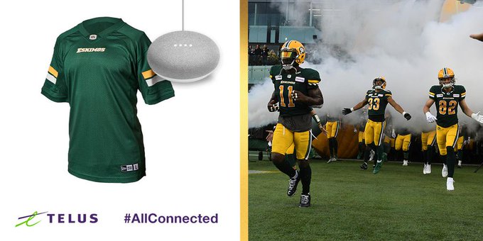 GoElks's tweet photo. 💚💛

It's our game day and we want to show we're #AllConnected with our fans!

Share this post for a chance to win an Eskimos jersey and a Google home mini courtesy of @TELUS! https://t.co/6E9G169B9d
