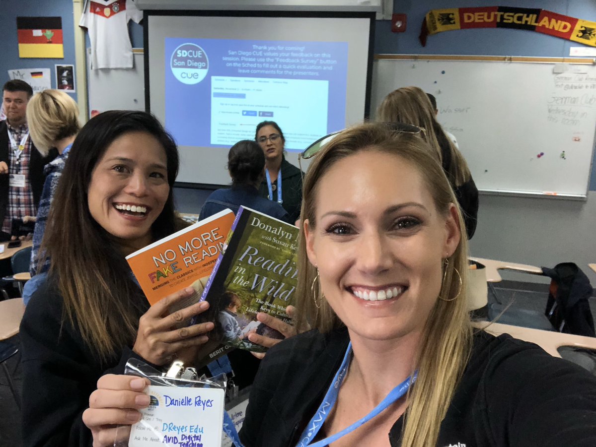 At @SDCUE with @MsGRoom307 learning about Universal Design for Reading! Thank you @anthonyrdevine @ReadingPusher @suzannesannwald