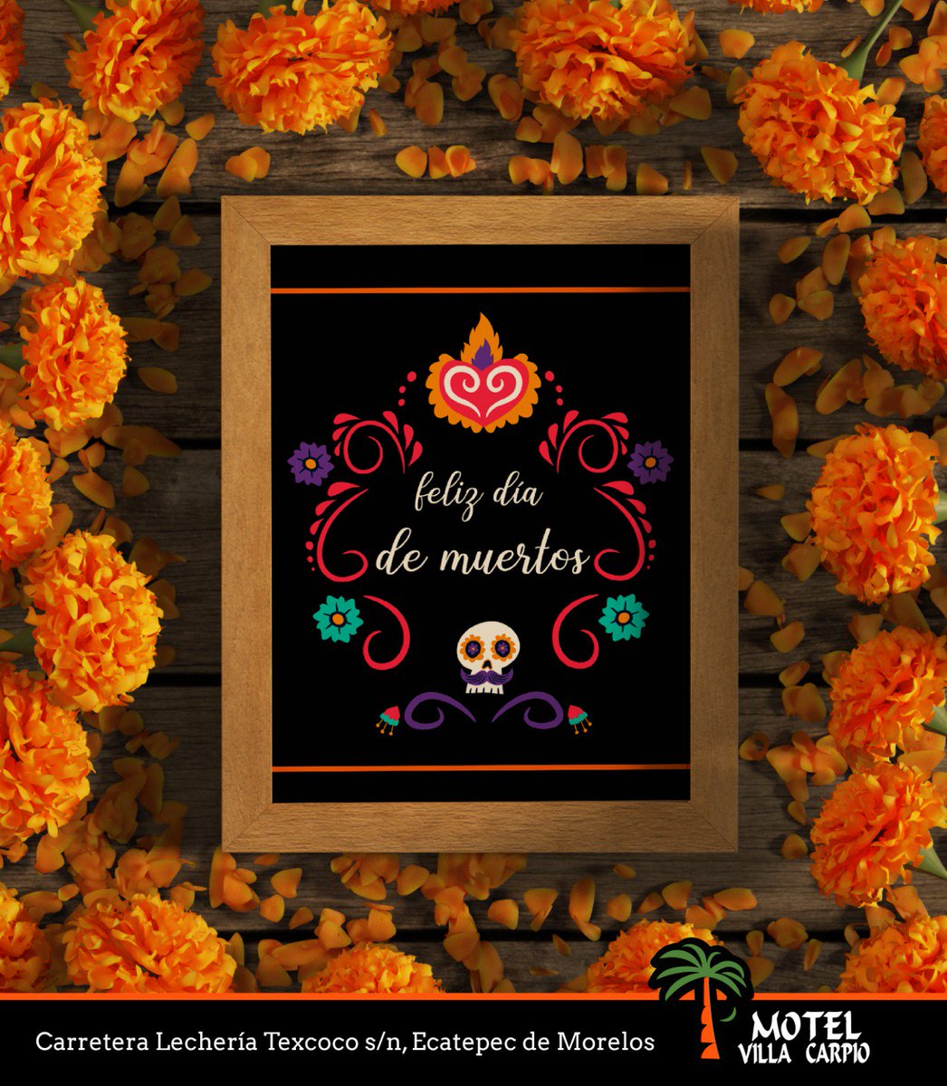 MVillacarpio's tweet photo. "La muerte no es más que un giro del tiempo hacia la eternidad."

¡Feliz día de los muertos, México!

#MotelVillaCarpio #DayOfTheDead #SugarSkull #DiaDeLosMuertos #Mexico #DiaDeMuertos #Skeleton #Skull #Flowers #UNESCO #AllSaintsDay #AllSoulsDay #Calavera #Ofrenda https://t.co/bQtcxUMkf0