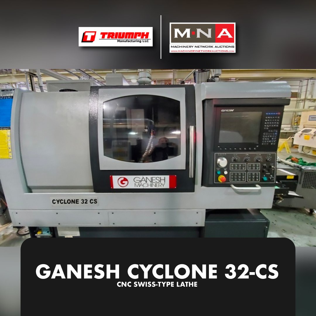 Machinery Network (@machnetwork_) on Twitter photo It’s your chance to get the Ganesh Cyclone 32-CS 7-Axis CNC Swiss-Type Lathe! Grab this now while it’s still available!
Place your bid: fal.cn/34RFj
Or contact us here: 818-465-6700 Email: info@machinerynetwork.com
#MachineryNetwork #MachineryAuction It’s your chance to get the Ganesh Cyclone 32-CS 7-Axis CNC Swiss-Type Lathe! Grab this now while it’s still available!
Place your bid: fal.cn/34RFj
Or contact us here: 818-465-6700 Email: info@machinerynetwork.com
#MachineryNetwork #MachineryAuction