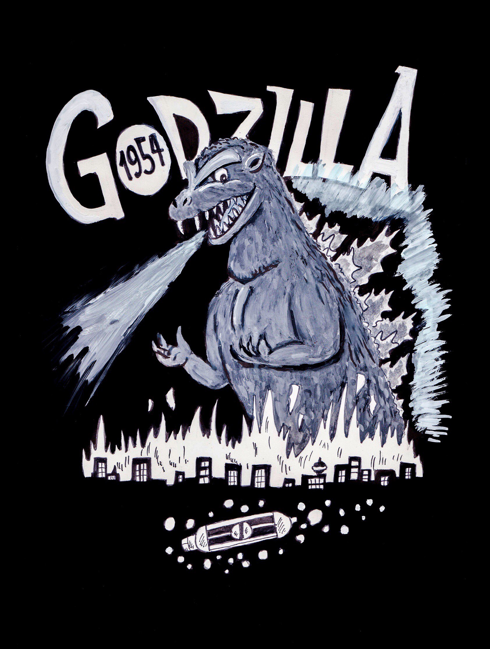 オソマソマ 絵描き人 映画 ゴジラ 1954年 から 水爆大怪獣 ゴジラ 初代ゴジラ イラスト Illustration Godzilla Godzilla65 Godzilla1954 ゴジラ65周年 ゴジラ生誕祭 ゴジラ誕生祭 ゴジラの日 初ゴジ 東宝特撮 アクリルガッシュ