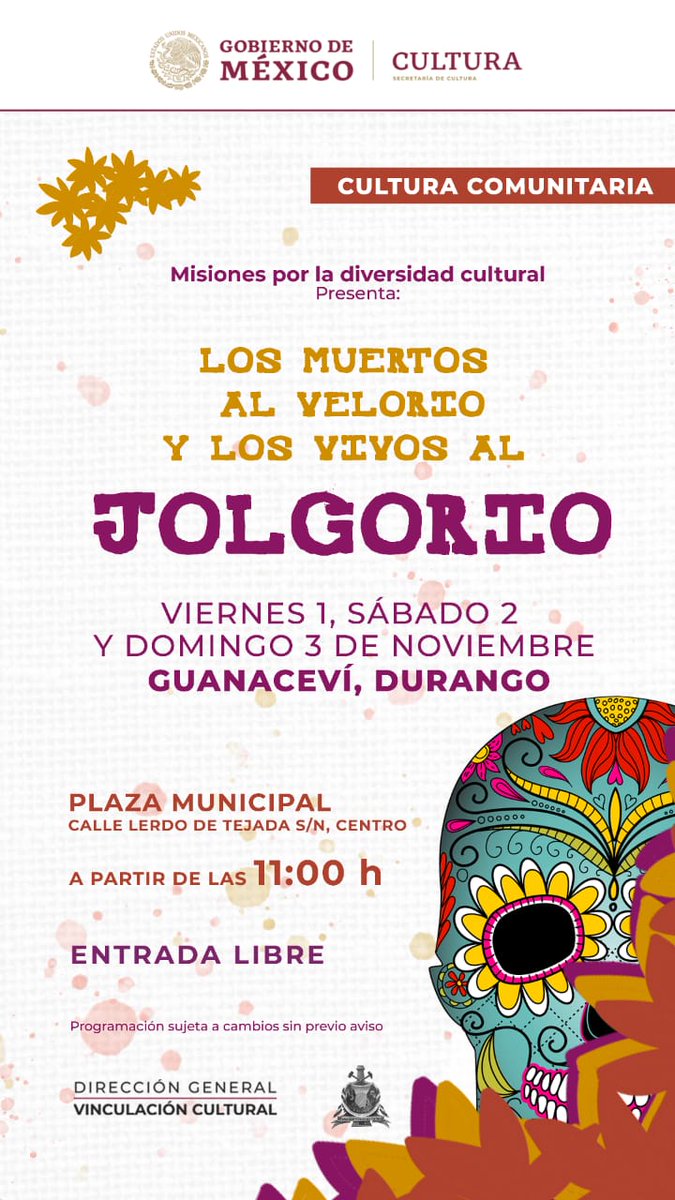 TlacaelelCSC's tweet photo. Hoy "Cuerdas, Coplas y Calaveras" con Los Guayaberos en el municipio de Guanaceví dentro de las actividades de #Jolgorio #MXDC https://t.co/PzcQu4lUon
