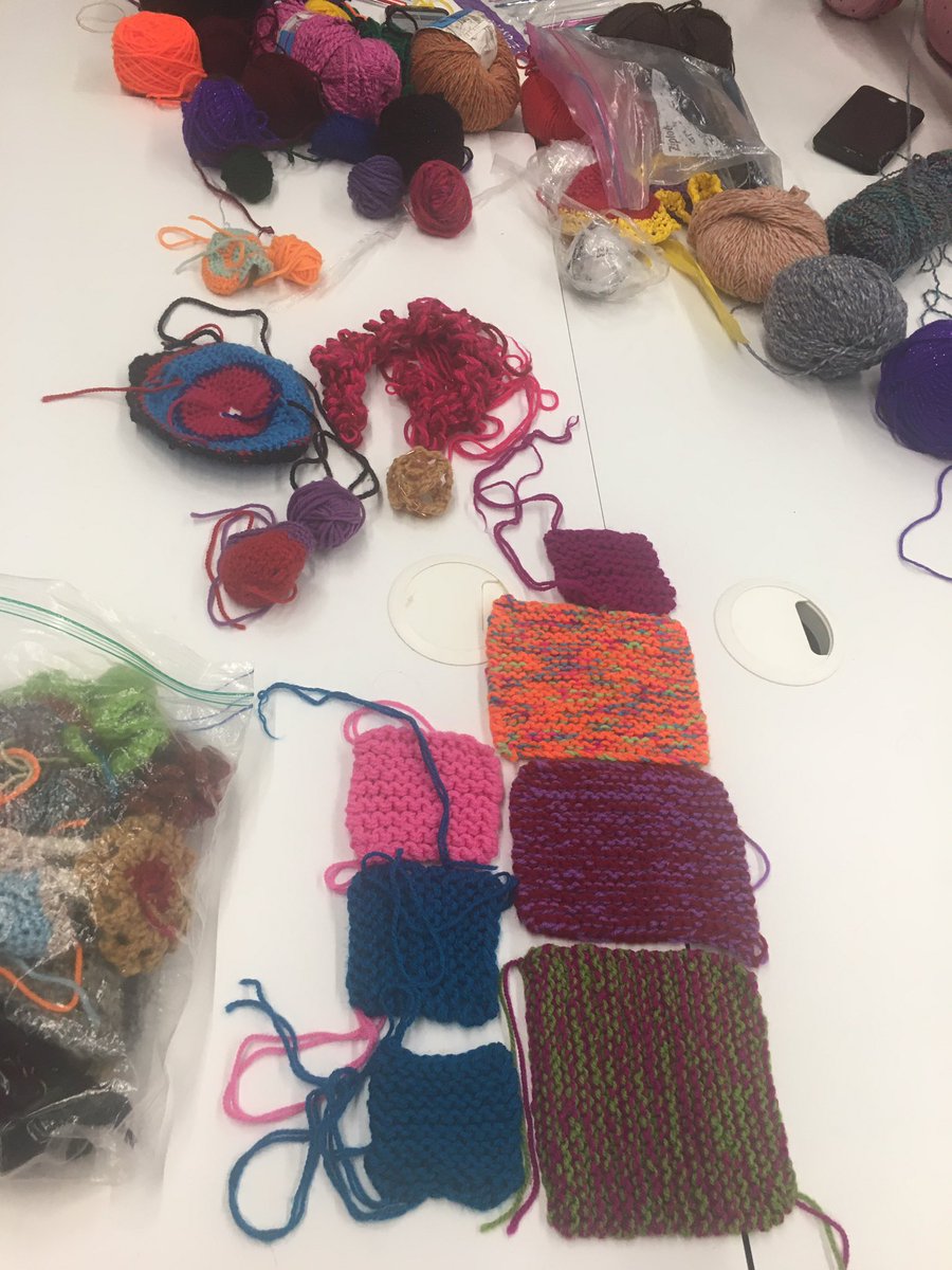 sapphormation's tweet photo. Crafts with Hebe. Rainbows and knitting! #DifferenceIsPower https://t.co/f6ChtmEisi