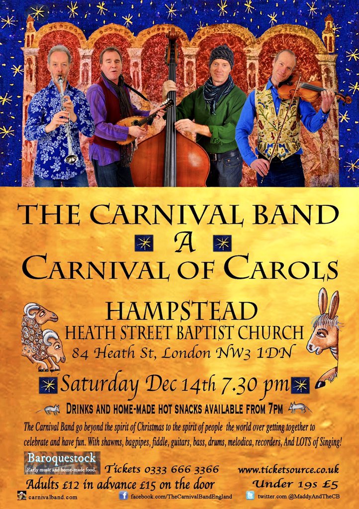 Maddy Prior & The Carnival Band (@maddyandthecb) on Twitter photo Fast approaching is a CB workshop on 16th Nov for the Dec Hampstead London concert. You can sign up here carnivalband.com/diary.php It’s promises to be great night....there’ll be some hot focaccia and drinks to get us going from 7 on the night thanks to <a href="/baroquestock/">Baroquestock</a> #carols #vocals Fast approaching is a CB workshop on 16th Nov for the Dec Hampstead London concert. You can sign up here carnivalband.com/diary.php It’s promises to be great night....there’ll be some hot focaccia and drinks to get us going from 7 on the night thanks to <a href="/baroquestock/">Baroquestock</a> #carols #vocals