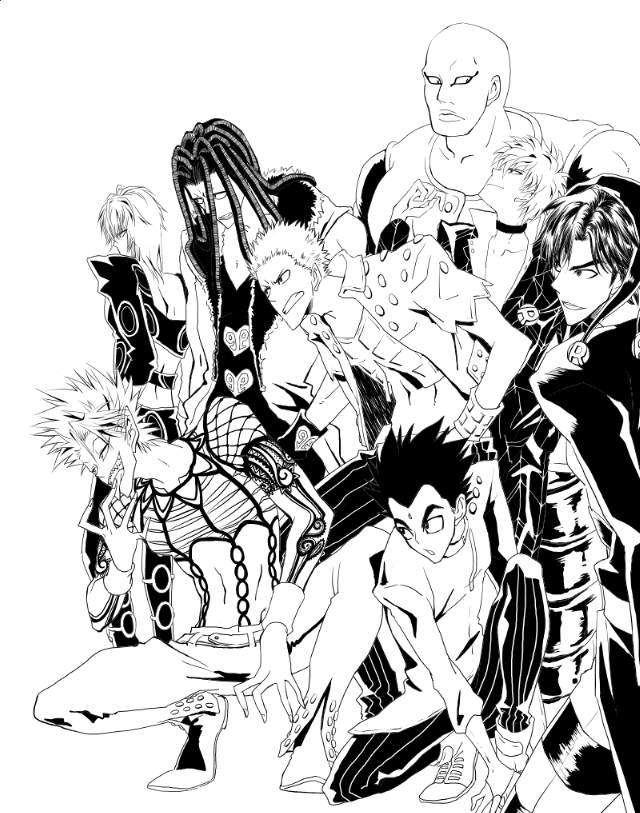 5.最京大まとめて
えー!まとめた!ここにきて! 一人きり祭りのルールを無視。いやiPadで描いててツイッターはPCだから、イチイチPCに移すの面倒だったんだ……。暗殺チームとボスでした! #一人きり炎馬・最京祭り 