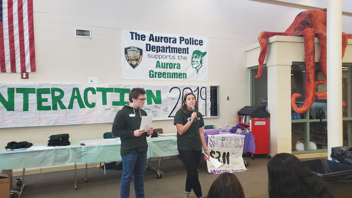 AuroraInteract1's tweet photo. Maria Ferrante and NicK Malik talking about RYLA! So glad two of our members could go spend time with other Interactors! #Interaction2019 #RandomActOfKindness @DrPMilcetich https://t.co/M9ZgaEHD0v