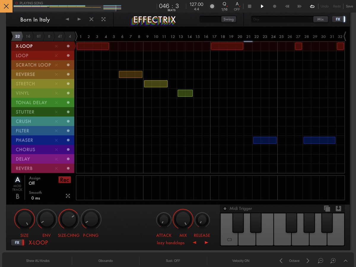 jznnotjason's tweet image. Between @sugar_bytes #effectrix and #turnado as #auv3 in #beatmaker3, I’m spending some serious quality sound design noodling time on a Saturday afternoon that’s 100% productive and producing seriously amazing sounding results.