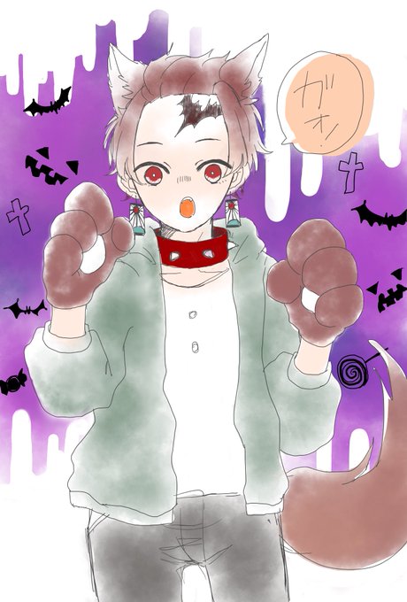 ぺっぱーさんがTwitterに投稿した竈門炭治郎(鬼滅の刃)のイラスト。