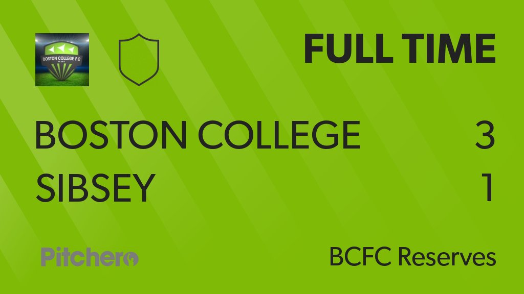 FULL TIME: Boston College Reserves 3 - 1 Sibsey
#BOSSIB #Pitchero
pitchero.com/clubs/bostonco…
