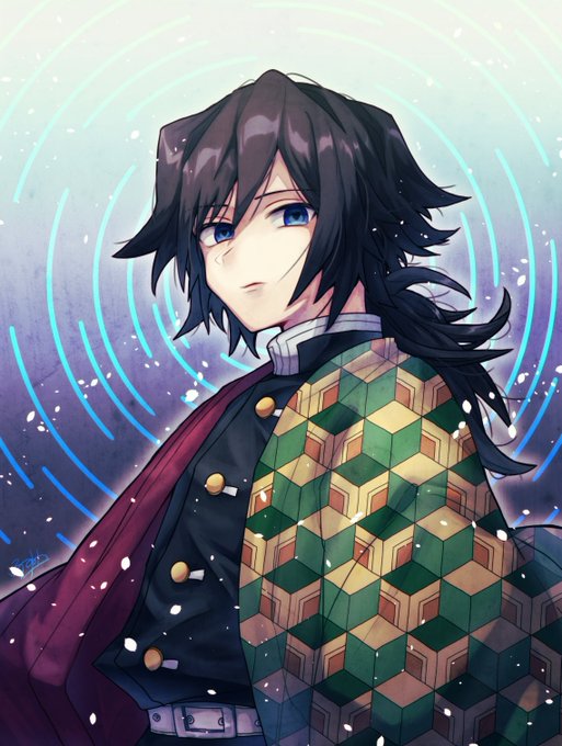 白米たきナさんがTwitterに投稿した冨岡義勇(鬼滅の刃)のイラスト。