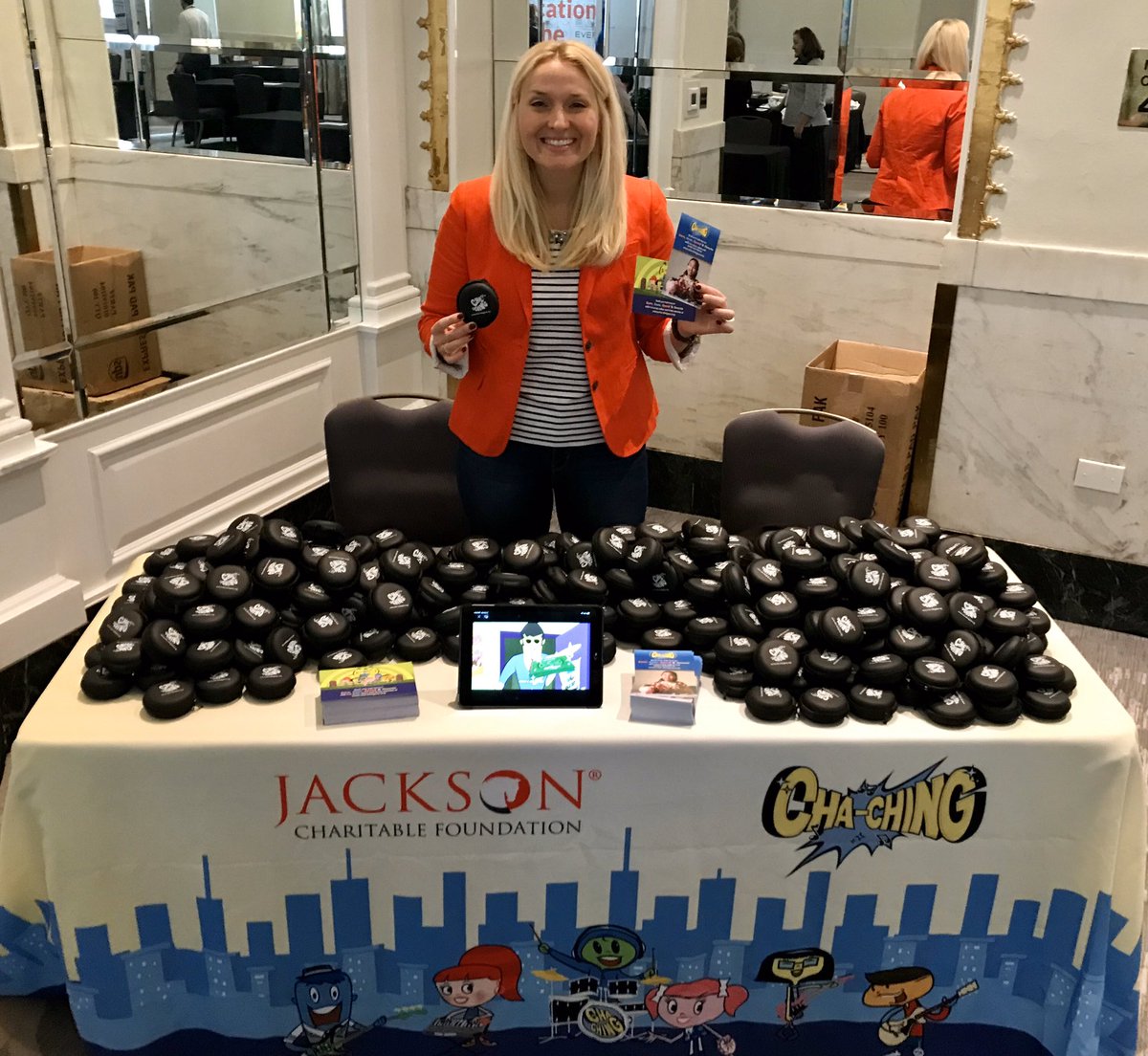 All set up to meet the #finlit #educators at this year’s @NatlJumpStart #JSNEC19! #ChaChing #MoneySmartKids @JacksonFdn @DiscoveryEd