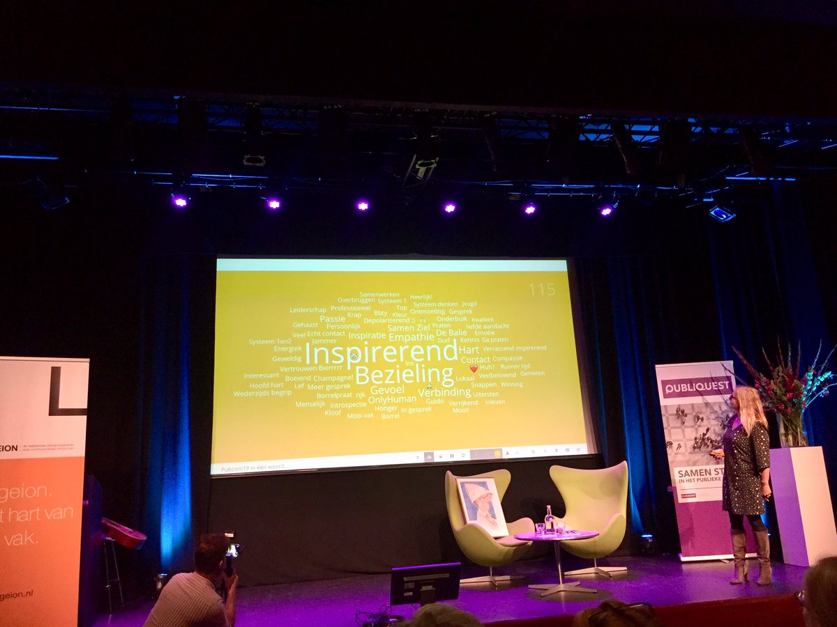 DeBalie's tweet photo. Prachtig hoe @DeBalie deze week naar voren kwam in de afsluitende woordwolk tijdens het Nationaal Congres Publieke Communicatie. We hadden het zelf niet beter kunnen zeggen. De Balie gaf een inspiratiesessie over (de)polarisatie. @Logeion #PubCom19 https://t.co/CyJCgrV5Jq