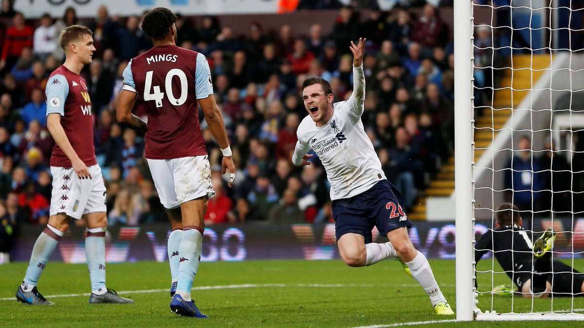 FULL-TIME Aston Villa 1-2 Liverpool

Incredible late drama at Villa Park as Robertson and Mane both score with headers in the last 10 minutes of the match

#AVLLIV