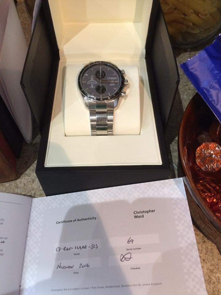 via <a href="/LostboxUK/">Lostbox-Lost & Found</a> Ex #RAF 20Sqn Jet Engineer LOST ChristopherWard Ltd Edition C7 Joint Force Harrier Chronograph Ser.No 69 WATCH on 2NOV when working on #Copenhagen /#Brussells ✈Departed 0815 &amp; Watch NOT Found on Return 😔 facebook.com/45152730157379…🔵REWARD for RETURN