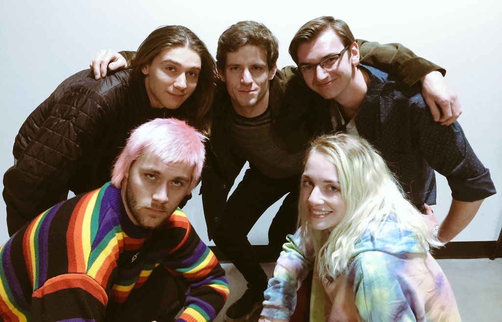 say hello to our new lineup! if you're a diehard KAQOTL fan you probably already know Jordan and Tate, but say hello to Patrick! He doesn't have a Twitter, but you might know him as the drummer from CMMNWLTH. What a great group of Losers ❤️ Let's get some hellos in the chat