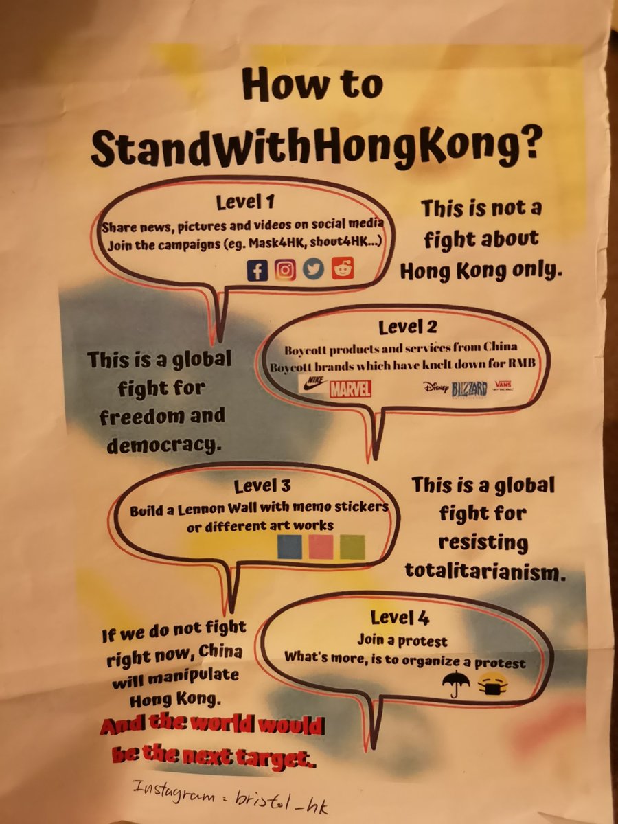 tamhauyu's tweet photo. Some of today's signs @DemocracyforHK @Stand_with_HK #112HK London Rally #HKAutonomy
1 "Give me Liberty or Give me Death"
2 "#LiberateHK" protesters #lightupHK art
3 "How to #StandWithHongKong" guide @bristol_hk
4 Young man absent-mindedly folds a swan out of icecream cone paper https://t.co/s4tKgqlyst