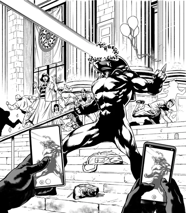 Black Manta doing his thing. From Aquaman Giant #1, my inks over Dani Sampere's pencils. 