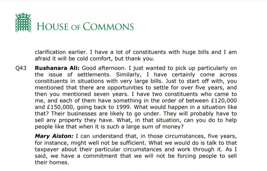 23. Samples of the lies at the  @CommonsTreasury session 30th Jan 2019 from Mary Aiston  @HMRCgovuk  #LoanCharge