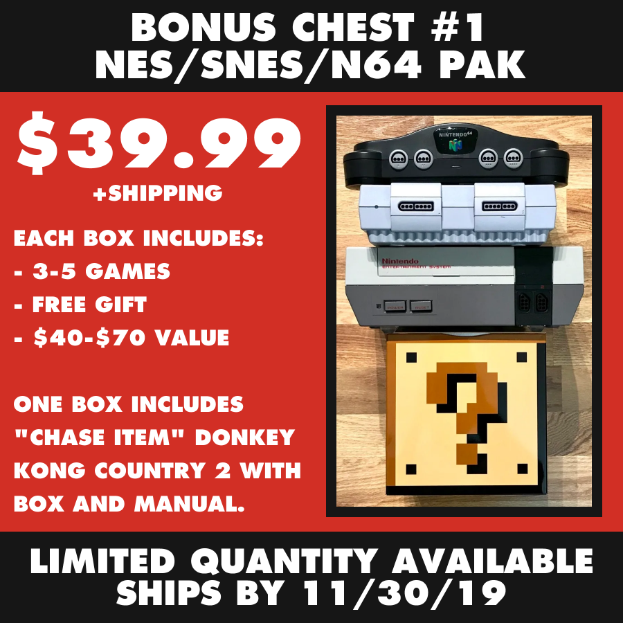 JoypadLadShop's tweet photo. Check out our first #BonusChest mystery box. No subscription, clean games, free gift and guaranteed to receive one of the games below. $39.99 plus shipping. Only 8 available this month!

https://t.co/cgPwOgIxZO https://t.co/9wu2uEs4PX