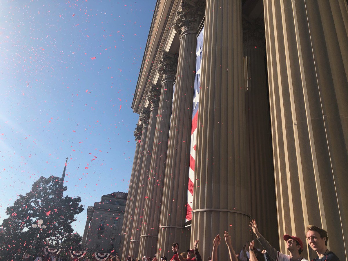 Confetti filled the air <a href="/USNatArchives/">U.S. National Archives</a> as the #WorldSeries #CHAMPS <a href="/Nationals/">Washington Nationals</a> passed by during the #NatsParade. Thanks to everyone who came out to celebrate with us!