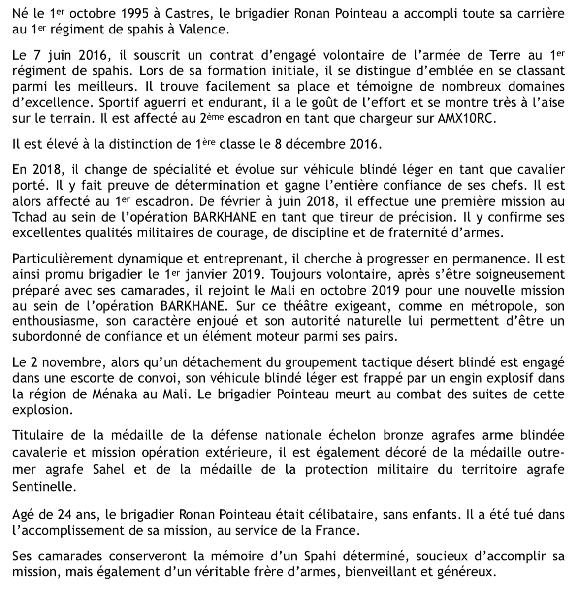 #OpérationBarkhane ⚫ Soutien à notre frère d'armes ainsi qu'à sa famille. #FiersDeNosSoldats