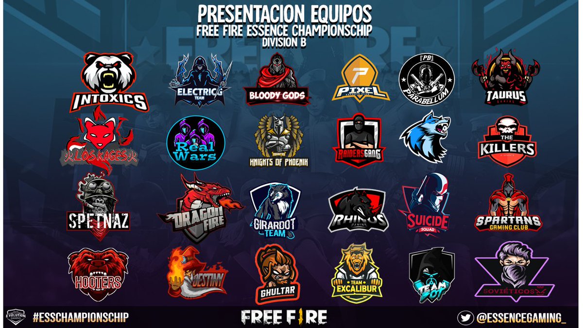 Oficialmente hacemos el anuncio de los 24 Equipos de Free Fire que estarán disputando la División B de la Free Fire Essence Championschip.
Lucharan por obtener un cupo en la  División A y poder participar la próxima temporada por esos 500 mil COP en premios.
¿Cual es tu favorito?