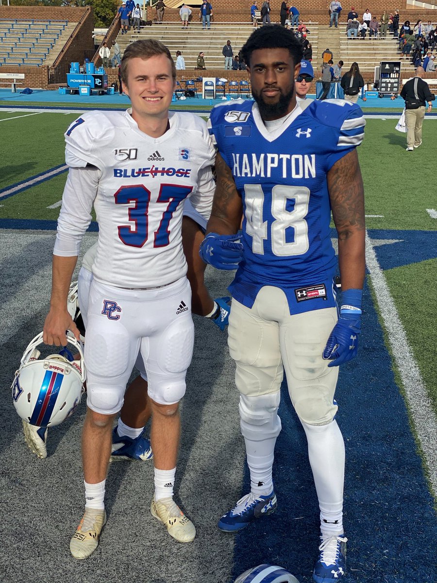 Glad to see some former Vikings Tyler Frazier and RJ Bacon back together even if it’s on opposite sides of the field!! Hampton vs PC!