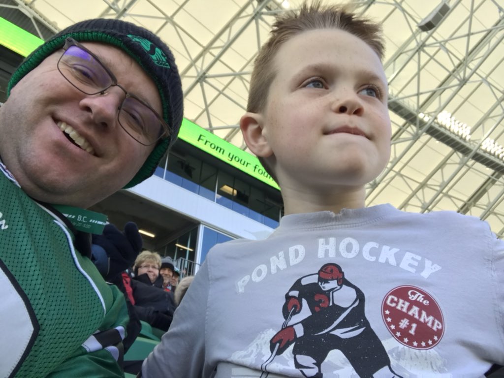 No time for selfies, Dad ... there's a game on!!! #riderslive
