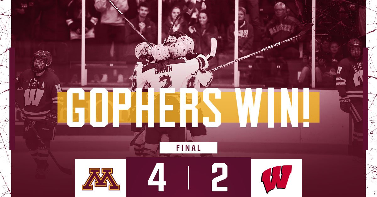 GopherWHockey's tweet photo. Game one of the series goes to the #Gophers! https://t.co/Q29dcEEH3F
