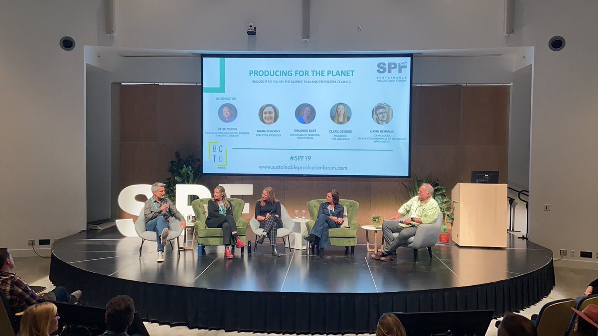 YourDistro's tweet photo. Producing for the Planet Panel w/
Clara George from @MagiciansSYFY, @Gavin0604, Diana Pokorny Executive Producer, Shannon Bart the Sustainability Director for @NBCUniversal - Thank you for your work! #SPF19 https://t.co/CtaQrXXj4t