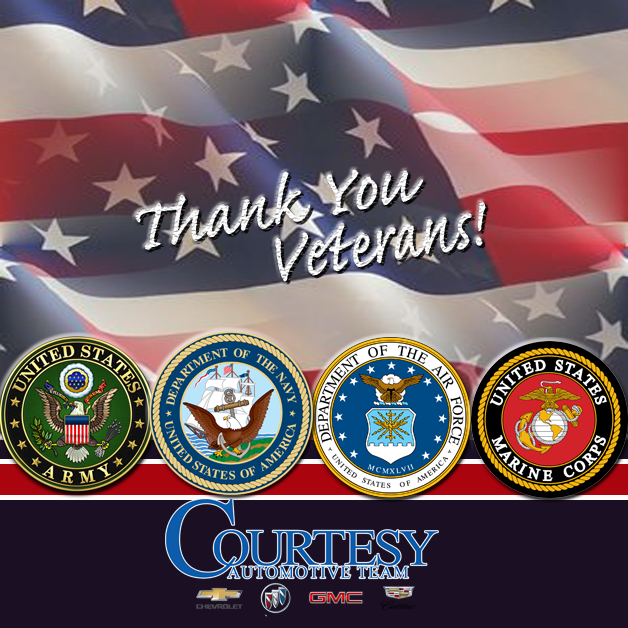 BuyCourtesy's tweet photo. GM Military Discount includes ALL Veterans for November!
Visit www.courtesyautomotiveteam to learn more. https://t.co/QPy8moavcP