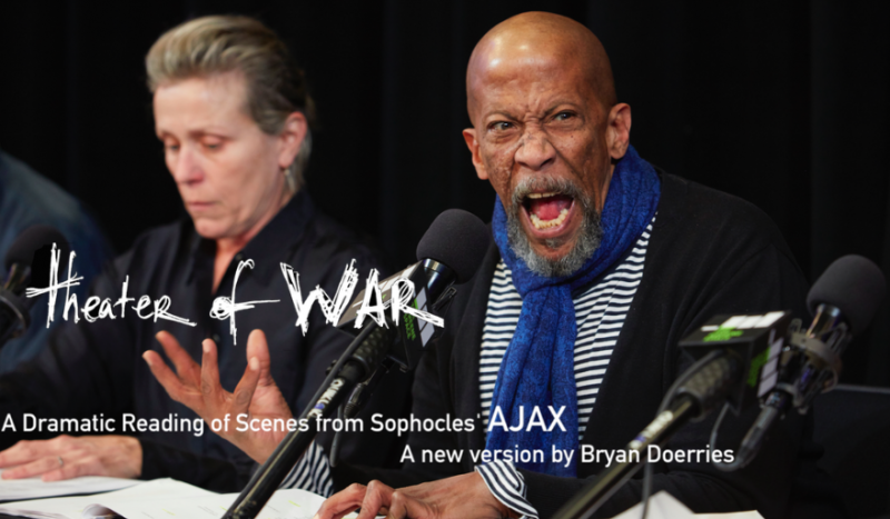 Columbia's tweet photo. Theater of War, which presents readings of Sophocles’ Ajax to military and civilian communities across the United States and Europe, is coming to Columbia! 11/6 & 7. @TheaterofWar #Coreat100 https://t.co/OTkgHPMTto https://t.co/HWTU9BqswM
