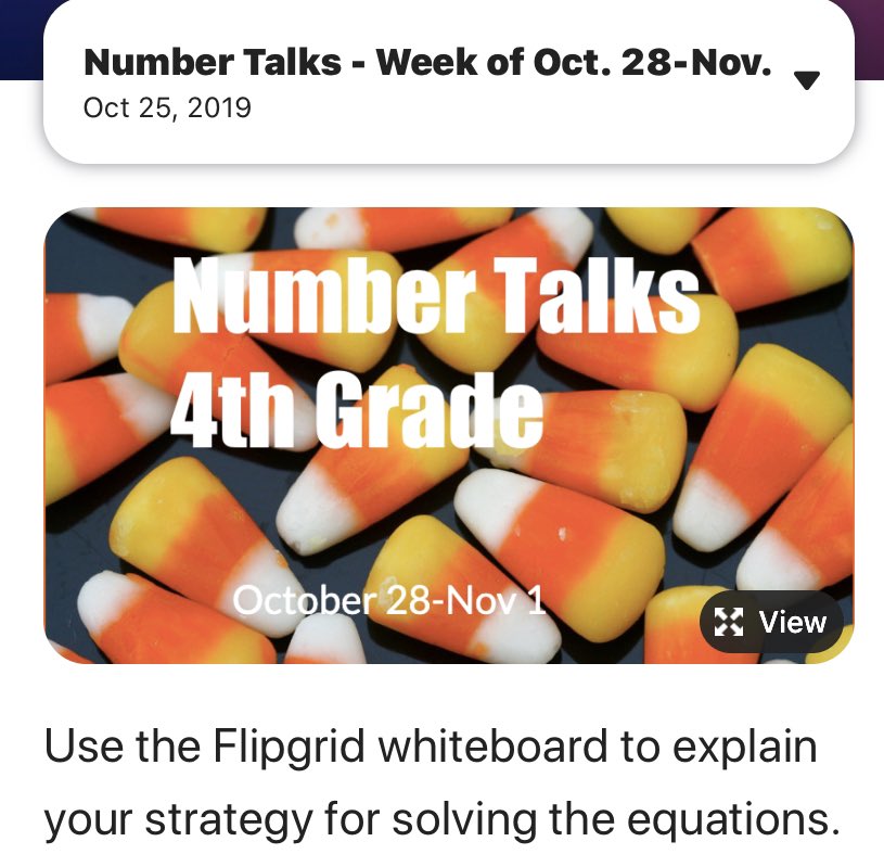 mrsbeardain's tweet photo. Ms. Walkerβs 4th graders enjoyed using @Flipgrid to explain their thinking for #NumberTalks this week. #WEpirates #everystudenthasavoice https://t.co/6jrsxZiiiO