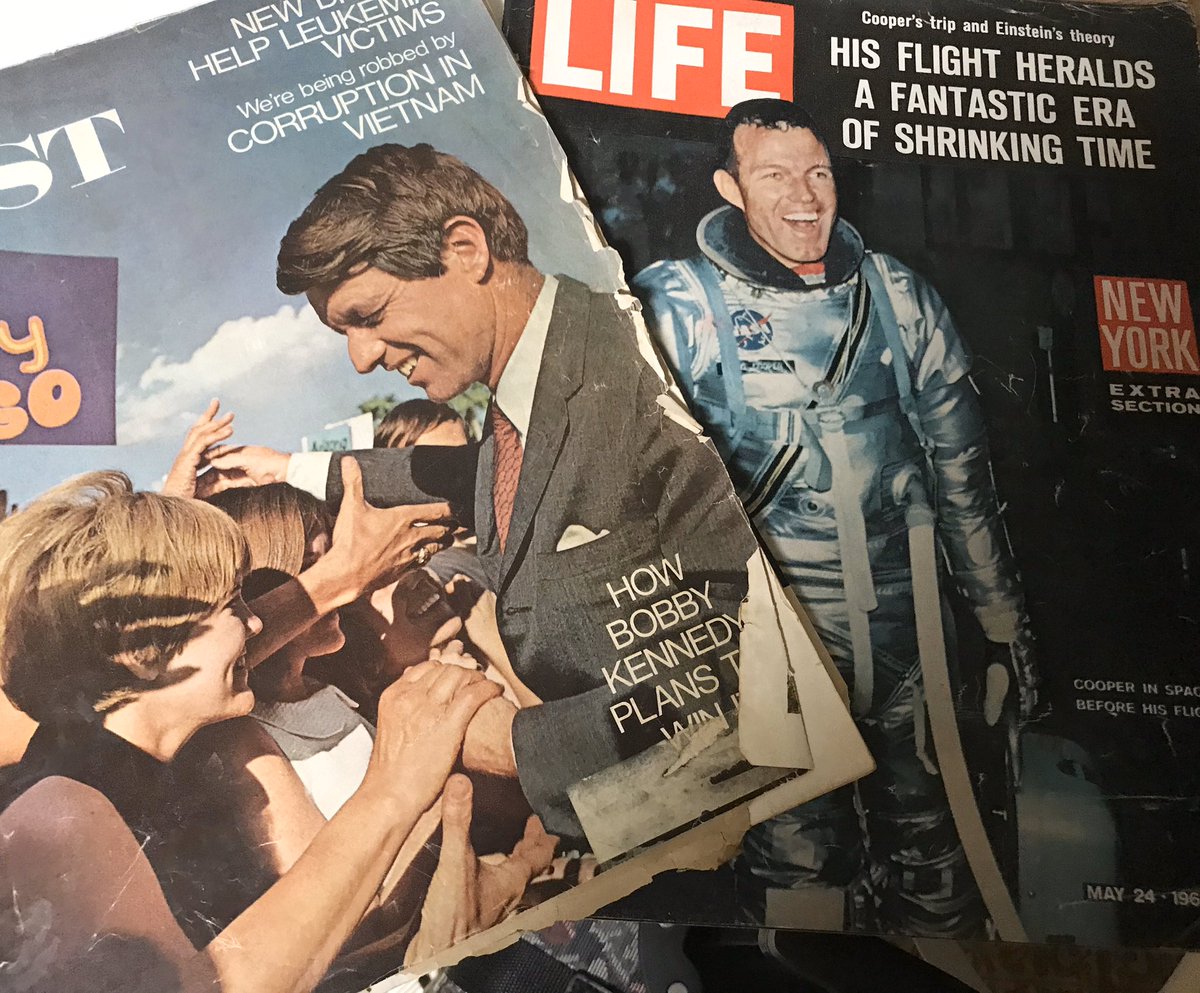 DWSchoner's tweet photo. How great is this @LIFE?

I was over my Aunts house and she has these original #LifeMagazines in the basement.

#BobbyKennedy #GordonCooper https://t.co/sAXwBMNssz