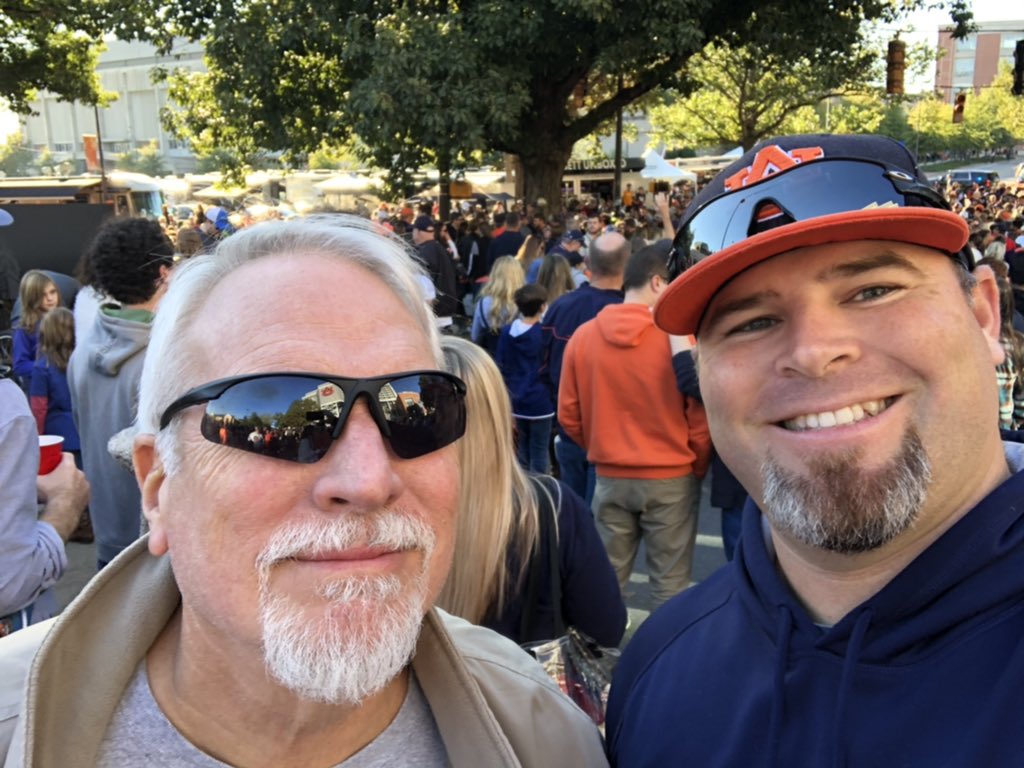 Back in Jordan-Hare for his 70th birthday!  Happy Birthday to Auburn Alum Dr. John Hawke. 