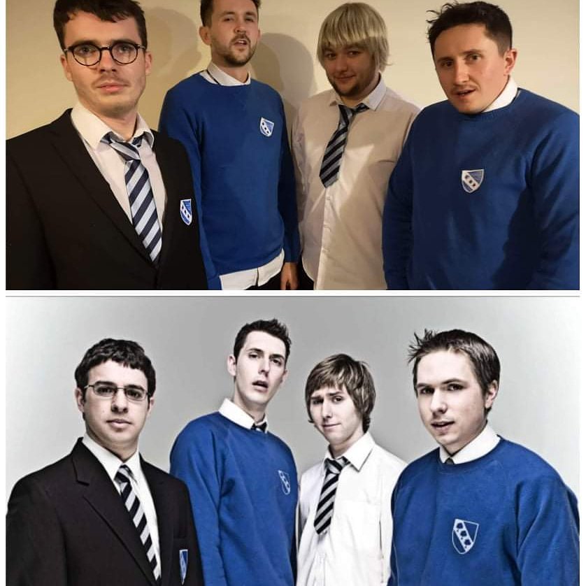 Nathan_Travers's tweet photo. Yet another predicatibale inbetweeners group costume. Hope we made you proud. @blakeharrison23 @James_Buckley #theinbetweeners #uniqueAF @ladbible https://t.co/mtTdmbKLll