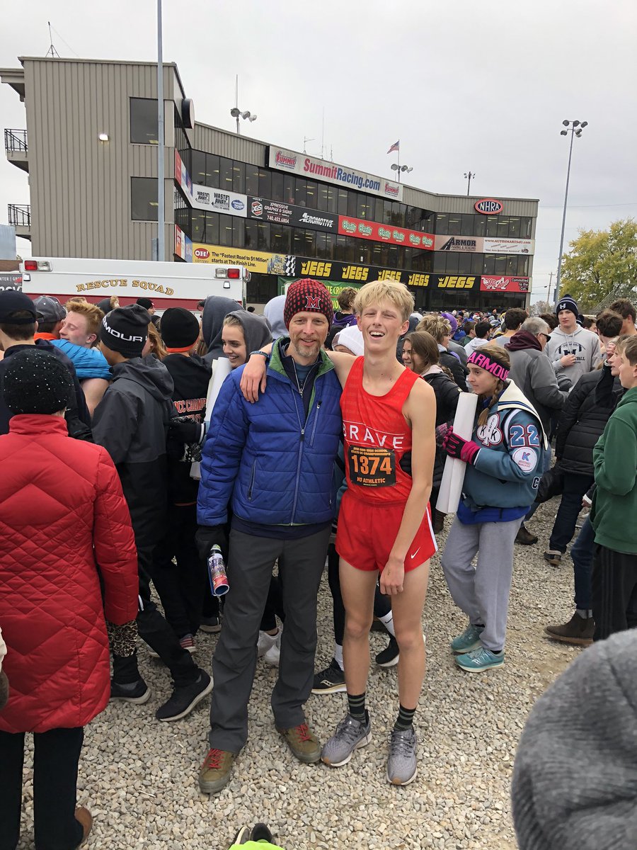 THS_BRAVE's tweet photo. Congrats to Kiefer Bell as he finished 43rd today at the OHSAA XC Meet in Columbus! Thx to his teammates that came up to cheer him on! @Mr_YorkRB4T @THSTheTribe @THSBoosters @bravedailynews @swocsports @SWOSportsDaily @CBoxSports @BCHSSReport @TalawandaHS @talawanda https://t.co/LUzdMtZn22
