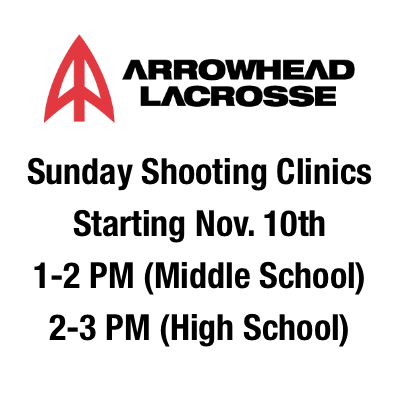 arrowheadlax's tweet photo. Update - Sunday shooting clinics will begin next week, on November 10th! https://t.co/emWRG821Gg