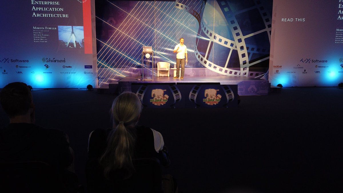 CalEvans's tweet image. Prof. Jones takes the stage. #bgphp19