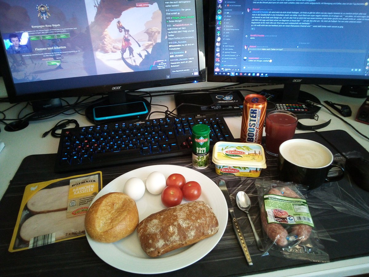 _wupperwiesel's tweet photo. Guten Morgen! #Spawned #NerdStarTV #33Stunden Stream. #Frühstück @NerdStarTv 😊👍 https://t.co/xTsMtwi76H