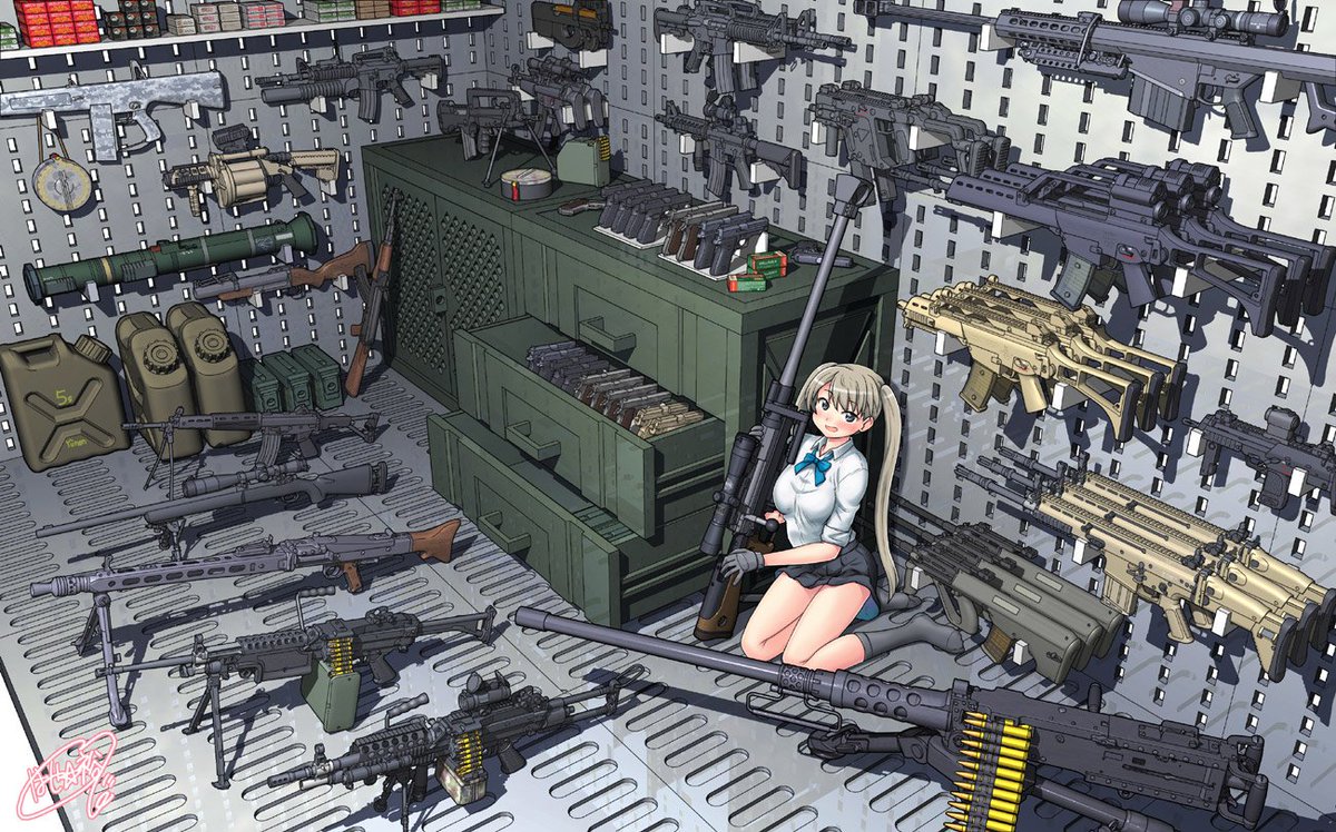 #いい銃の日
今日はいっぱい銃と女の子絵が見られるいい日ですわ～
#リトルアーモリー 