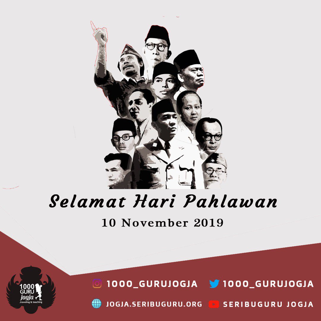 Selamat Hari Pahlawan 10 November 2019 ✊✊✊

"Tuhan tidak merubah nasib suatu bangsa, sebelum bangsa itu merubah nasibnya" -Ir. Soekarno-

Mari berjiwa nasionalisme dan terus bergerak untuk memajukan bangsa. 🇮🇩🇮🇩