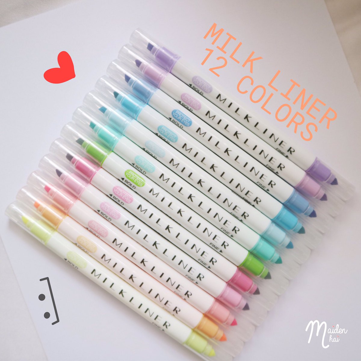 alittlechaa's tweet photo. วันนี้ขอเสนอ Milk Liner ปากกาสีสองด้าน โทนพาสเทล มีทั้งหมด 12 สี หัวของปากกามีขนาด 0.5 mm&amp;3mm เขียนลื่นสบายมือ แต่มันค่อนข้างซึมไปอีกหน้านึง ไม่แนะนำให้เขียนบนกระดาษจดสองหน้าค่ะ ราคา เราได้มาประมาณ 200 บาทจ้า เห็นบางร้านก็มีถูกกว่านี้น้า
.
#รีวิวเครื่องเขียน #reviewstationery https://t.co/VyDYKoRlF0