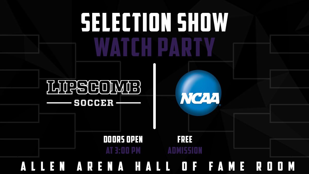 LipscombWSOC (@lipscombwsoc) on Twitter photo Join us this upcoming Monday afternoon in the Hall of Fame Room at Allen Arena for the <a href="/NCAASoccer/">NCAA Soccer</a> Selection Show!
🗓️Monday, November 11
⏰3:30 PM (CT)
📍Allen Arena (Hall of Fame Room)
📺NCAA.com
📝ncaa.com/news/soccer-wo… Join us this upcoming Monday afternoon in the Hall of Fame Room at Allen Arena for the <a href="/NCAASoccer/">NCAA Soccer</a> Selection Show!
🗓️Monday, November 11
⏰3:30 PM (CT)
📍Allen Arena (Hall of Fame Room)
📺NCAA.com
📝ncaa.com/news/soccer-wo…