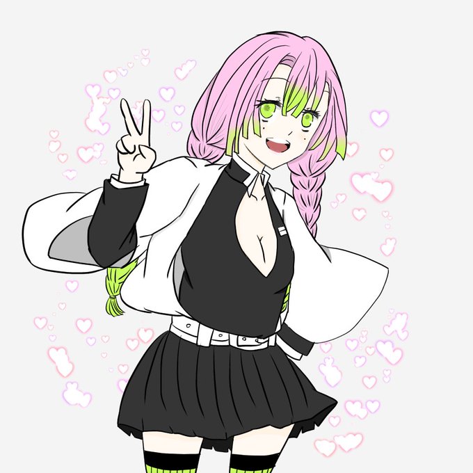いつかさんがTwitterに投稿した甘露寺蜜璃(鬼滅の刃)のイラスト。