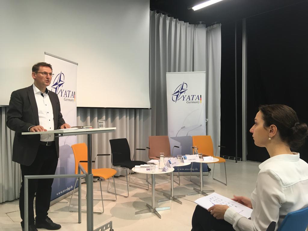 yata_ger's tweet image. Starting the day off with our first panel on social media and disinformation with inputs from @linda_curika, Public Relations Officer, NATO Strategic Communications Centre of Excellence, and @TabWilke, Founder and CEO of botswatch Technologies

#NATOsFuture #NATOengages